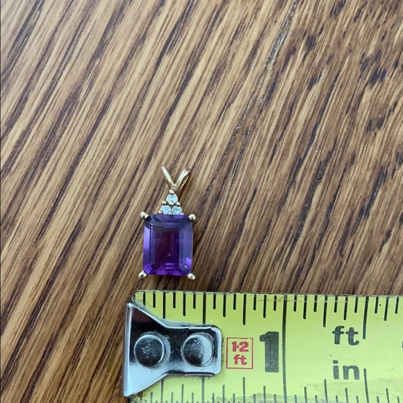 Amethyst and diamond pendant - Picture 3 of 4